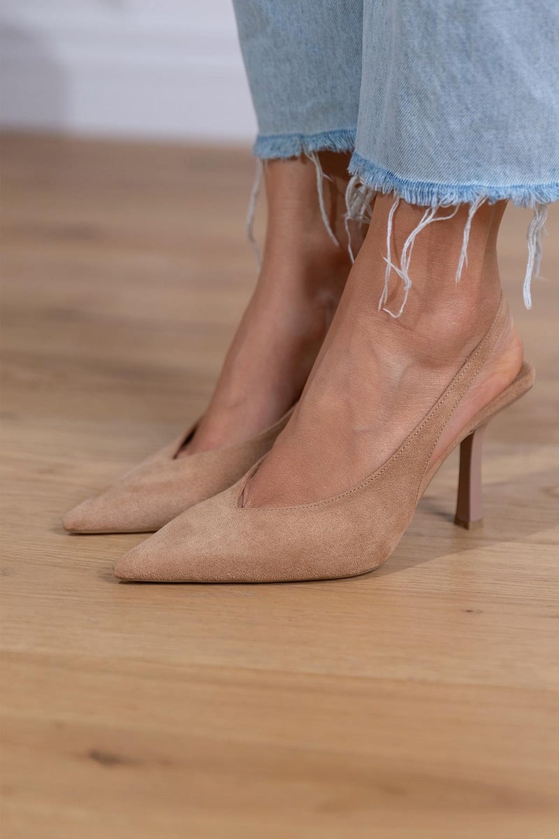 YOLANDA | ELEGANT SUEDE SLINGBACK HEELS
