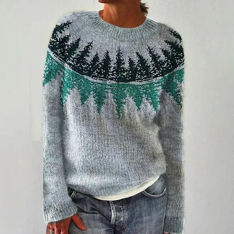 BRIANNA | RELAXED PATTERNED KNIT SWEATER WITH TUMMY COVERAGE