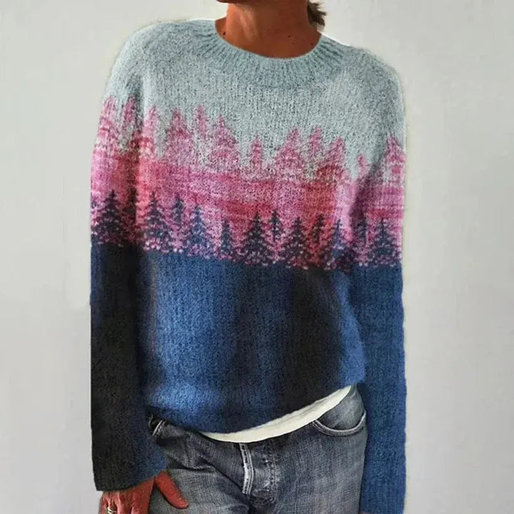 BRIANNA | RELAXED PATTERNED KNIT SWEATER WITH TUMMY COVERAGE