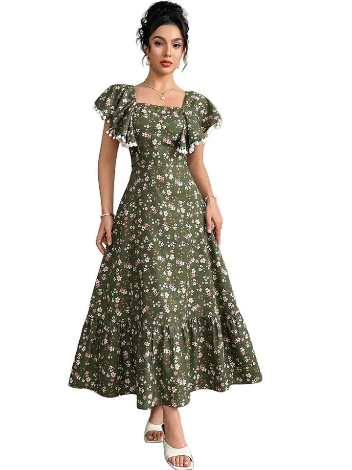 GEORGIA | LUXE FLORAL TIERED MIDI DRESS