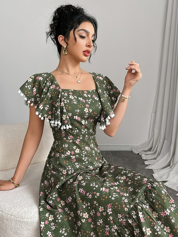 GEORGIA | LUXE FLORAL TIERED MIDI DRESS