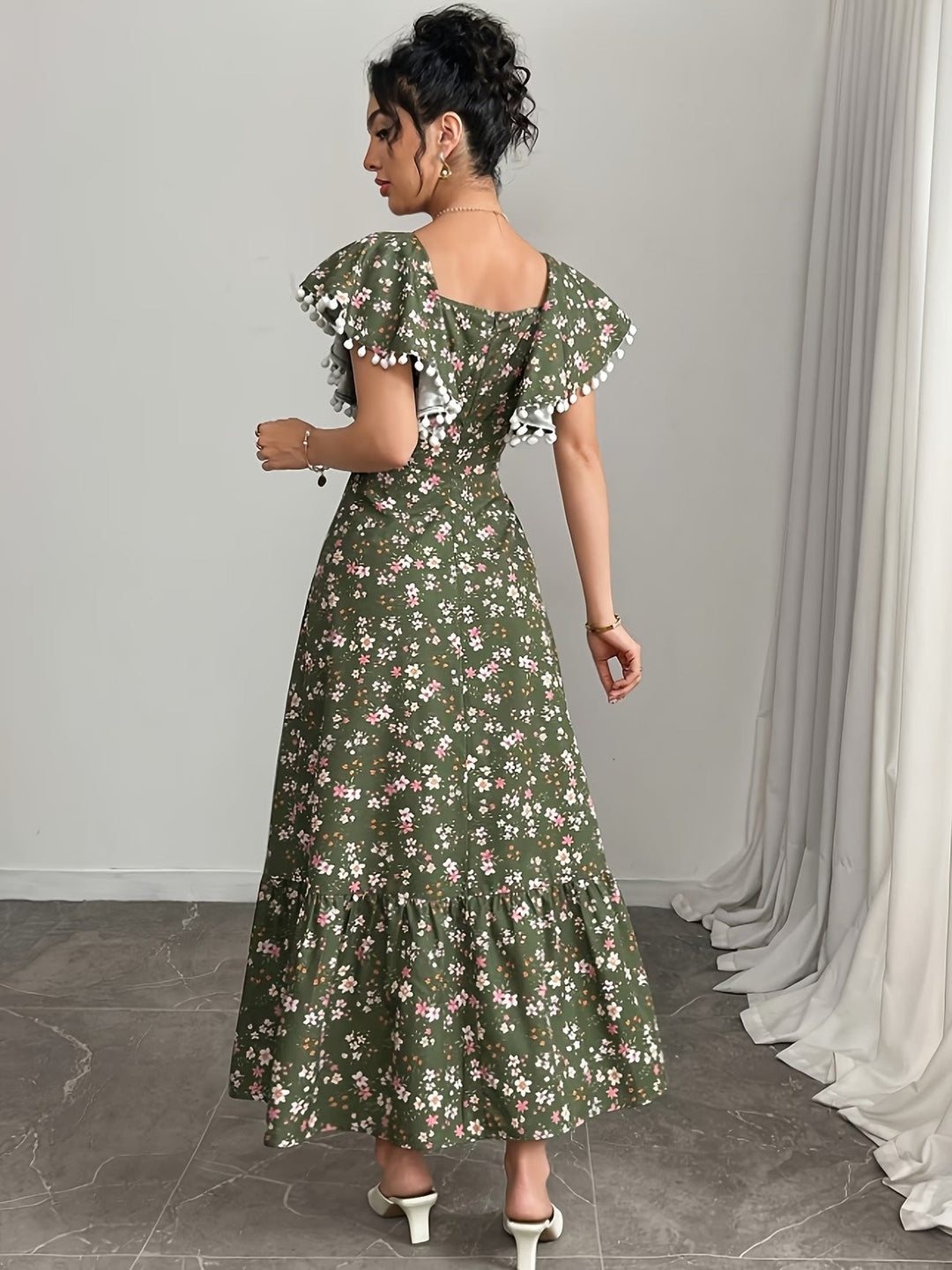 GEORGIA | LUXE FLORAL TIERED MIDI DRESS