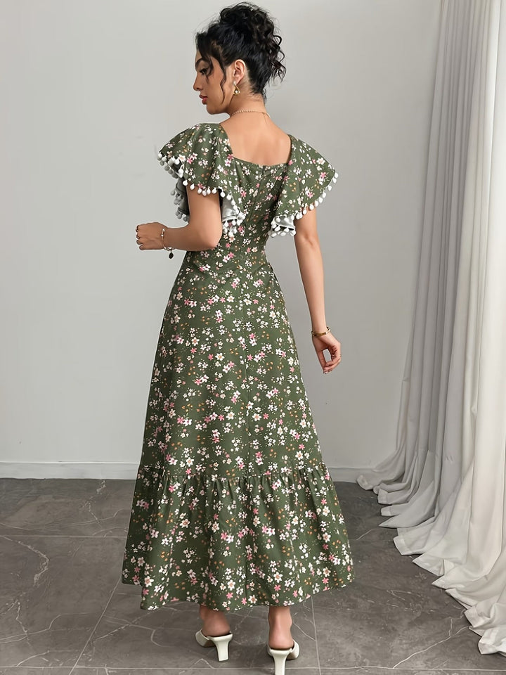 GEORGIA | LUXE FLORAL TIERED MIDI DRESS